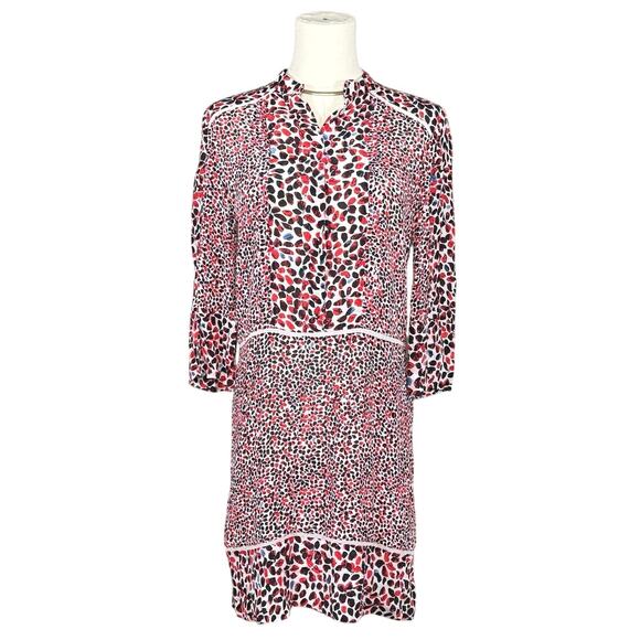 Reiss Anush Red Black White Abstract Print Dress Vintage Look Women’s | Size 4 - Picture 2 of 14